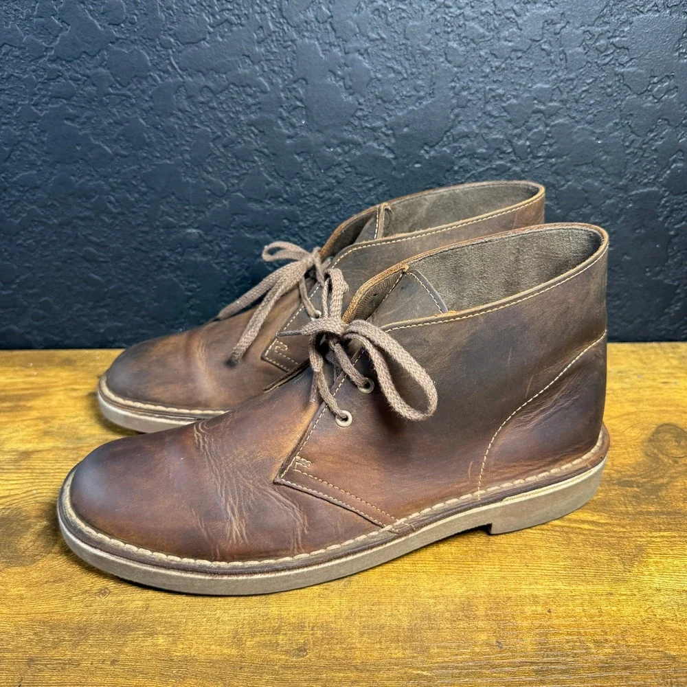 Clarks Bushacre 2 260822863095 Beeswax Leather‎ Chukka Boot Mens Size 9.5M